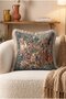 Medieval European Palace Scene Fringed Throw Pillow Cover Cream Tassels Vintage Pillowcase - 5