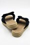 Women's black macrame knit detailed closed front slippers - 3