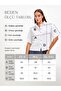 Women's White Oversized Linen Shirt Short Sleeves Loose Shirt - 4