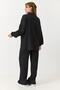 Women's black button-down shirt and pants set - 5