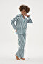 New Top Quality Women's Apaj Collar Women's Gaffur Patterned Pajama Set - 3