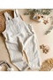 Boy's Linen Cotton Brown Striped Salopet