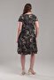Women's Black Beige Butterfly Pattern Loose Dress with Pockets, Compatible with Standard Sizes 42-54, Stretchable Dress - 7
