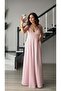 Red Striped Long Dress with Rope Straps - 8