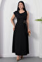 Wide Collar Waist Buckle Sleeveless Dress Grs3978 - 5