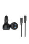 160W USB-C Car Charger BCC-25 – 3-Port Fast Charger with 100W Cable – PD3.1, QC3.0, PPS – For iPhone 16, Samsung S24, MacBook, iPad - Black