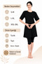 Black Hijab Swimsuit Set Including Bonnet Half Sleeves Stretchy Fabric Women's Swimwear Set - 4