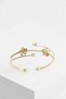Gold Color Brass Zircon Stone Flower Model Women's Bracelet