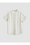 Seray New Season Hakim Collar Striped Poplin Boys' Shirt - 2