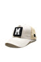Beige Mesh Hat with Letter Patch Detail |   Sports Hat Suitable for Daily Use