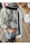 شال ناعم بنمط سلسلة - أسود - 6