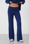 Navy Blue Women's Hooded Casual Set Oversized Sweatshirt and Wide Leg Pants - 4