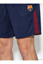 Navy Blue Regular Fit Barcelona Embroidered Men's Shorts - 3