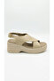 Women's Suede Wedge Heel Cross-Strapped Comfortable Orthopedic Sole Sandals - 7
