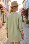 Women's Alaçatı Green Dobby Viscose 100% Cotton Double Pocket Shirt - 3