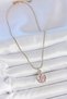 316L Steel Gold Color Chain Purple Enamel Flower Embroidered Portrait Model Women's Necklace - Miyng7287-85 - 2