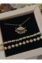 Valentine's Day Heart Bracelet |   Zircon Stone Gold Steel Bracelet - 3