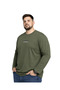 Men's Large Size Khaki Cotton Printed Long Sleeve T-Shirt 5Xl-6Xl-7Xl-8Xl - 2