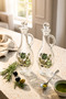 2-Piece Glass Oil Pot and Vinegar Pot Set Glass Oil Bottle with Crystal Lid 500 ml