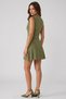 Khaki Green Sleeveless Crew Neck Knitwear Dress Standard Fit Regular Cut - 2