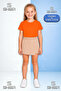 Team Girl's Plain Unprinted Short Sleeve T-Shirt Shorts Skirt