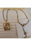 Book End Detailed Chain Necklace - 3