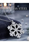 Silver Color Zircon Stone Snowflake Model Steel Necklace
