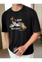 Men's Printed T-Shirt Short Sleeve Crew Neck Regular Fit Comfortable Fit Casual T-Shirt - Black Mariposa - 2