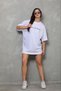 Women's Short Sleeve Summer T-Shirt Crew Neck Printed Oversize T-Shirt - White - 4