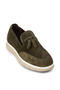 Men's Genuine Suede Green Tasseled Loafer - 6
