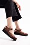 Tan Women's Daily Orthopedic Shoes Large Size Cage Model with Straps - 4