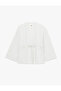 Cotton Long Sleeve Tie-Waist Muslin Kimono - 3