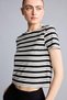 Slim Fit Crew Neck Sportsman Short Sleeve Striped Black and White T-Shirt I0029Ax26Sm - 3