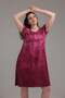 Women's Burgundy Batik Painting Plus Size Stretchy Midi Dress - 6