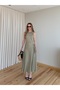 Khaki Belted Shawl Detailed Dress - 3421 - 6