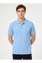 Baby Blue Unisex Polo Collar Short Sleeve T-Shirt Basic, Work, School Wear - 2