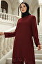 Plus Size Hijab Evening Dress Tunic Trousers 2 Piece Set Chiffon Sequin Detailed Tbselbe68 - 2