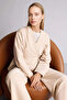 H0278Axbg186 Beige Regular Fit Linen Blend Long Sleeve Tunic - 4