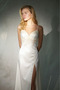Maison Bride Celeste Nightgown - Ecru Satin, Long Satin Nightgown with Lace Detail - 3