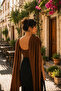 Women's Draped Cape Sleeve Snap Button Body Blouse – Stylish and Modern Design - 3