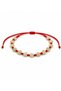 Red String Gold Steel Elevator Adjustable Bracelet Round Shape
