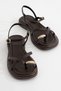 Fatsu Women's Brown Gold Detailed Casual Sandals - 4