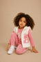 Teddy Bear Detailed Vest and Pants Girls' 3-Piece Set