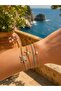 Set of 2 Stone Bracelets with Sea Turtle Figures