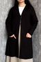 Women's Plus Size Long Cardigan with Stone Collar and Pockets, 3 Buttons 904-3 - 2