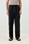 Black Lyocell Blend Relax Fit Men's Trousers
