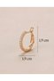 Renovia Inlaid Zircon Stone Small Size Thin Hoop Steel Xuping Earrings - 4