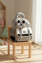 Bimboo 4-Compartment Cat Detailed Kindergarten Bag - with Water Bottle Pocket and Comfortable Design - Gray - 6