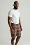 Black Plaid Men's Shorts with Pockets – Modal Cotton, Ultra Comfortable, Anti-Sweat, Elastic Waist Summer Shorts - 2