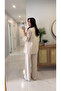 Fendos Cream Striped Jacket and Trousers Set - 3